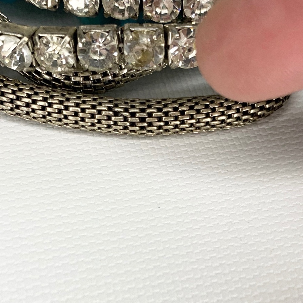 Turquoise Color Bead Rhinestone S.T. Mesh Bracelet - Picture 7 of 10
